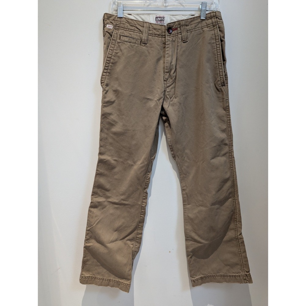 VTG Levi's Tab Twills Chino Pants Mens 30 x 30 Beige Khaki Loose Straight Cotton